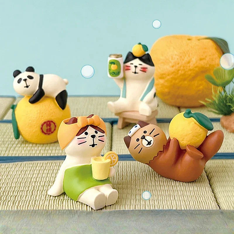 Gatto Limone In Resina Miniatura Pomelo Bath Series Decorazione Da Scrivania Regalo In Stile Giapponese Per Bambini 2024