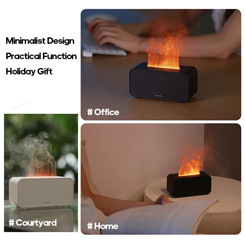 Nuovo Mini Diffusore di Aroma Umidificatore Ad Ultrasuoni Freddo Mist Maker Fogger LED Olio Essenziale Fiamma Lampada Difusore