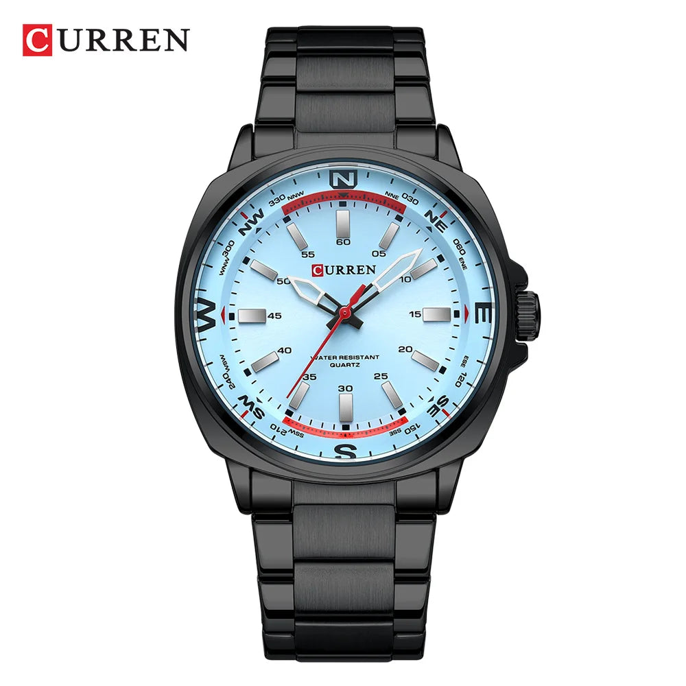 Curren Orologio Da Polso Da Uomo Quarzo Per Business Casual Con Cinturino In Acciaio Inossidabile Impermeabile 8455