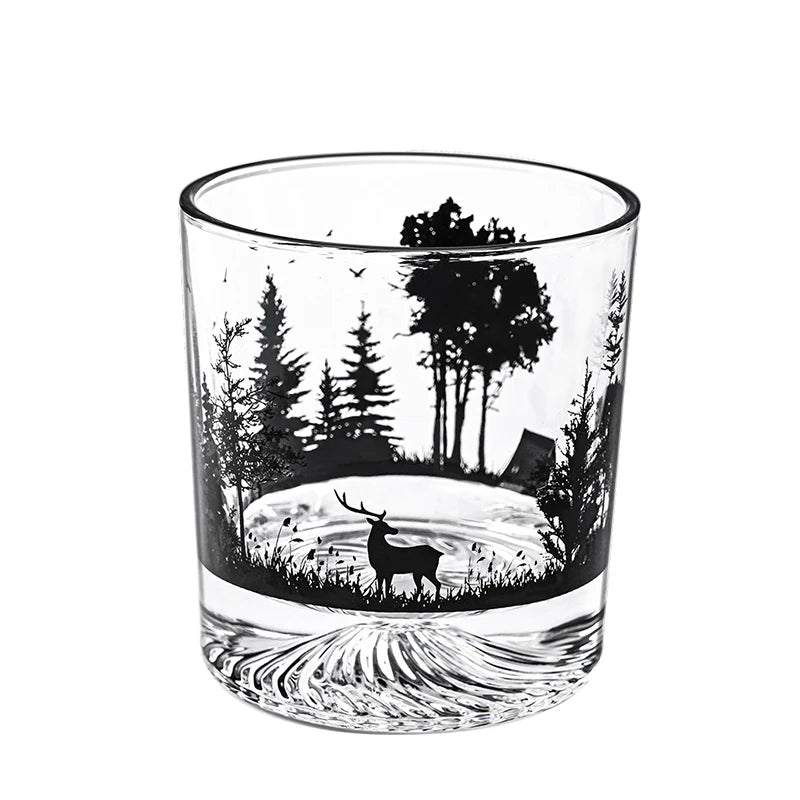 Snow Mountain Cup Bicchiere Da Vino 300ml Con Silhouette Iceberg Montagna Roccia E Fondo Spesso Regalo Natale