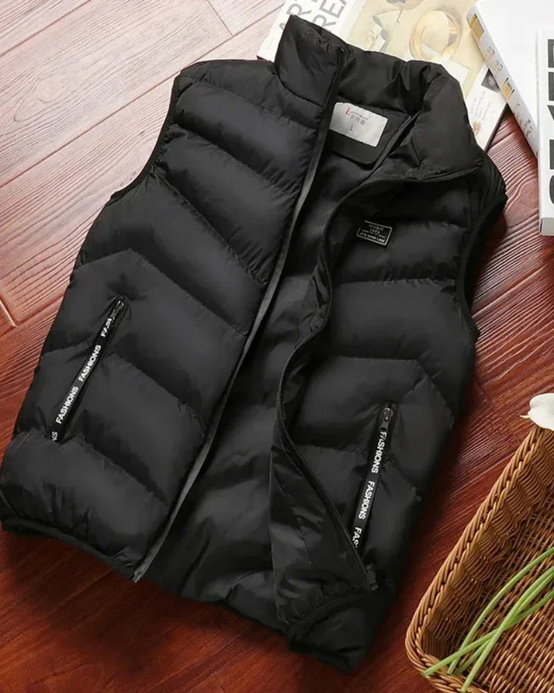 Puffer Senza Maniche Da Uomo 2024 Colletto Mandarino Giacca Piumino Inverno Caldo Gilet Outwear Abbigliamento Uomo