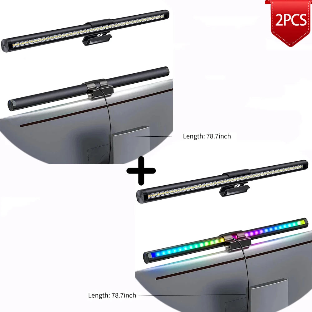 Barra Luminosa LED 44 Cm Per Monitor E Scrivania Con Atmosfera RGB Dimmerabile Ideale Per Studio E Lavoro