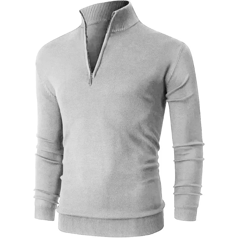 Dolcevita Uomo Con Mezza Cerniera Caldo Inverno Streetwear Collo Alto Versatile Ufficio Tempo Libero