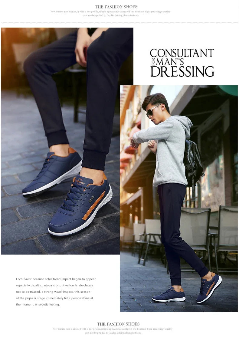 MAEDEF Scarpe Da Uomo Sneaker In Pelle Impermeabile Casual Calzature Stringate Vulcanizzate Comfort