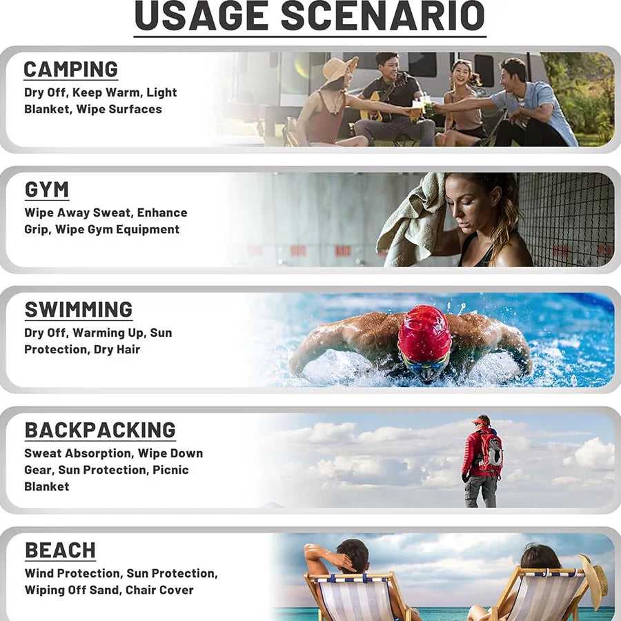 Asciugamano Microfibra Allenamento Ultra Assorbente Asciugatura Rapida Per Sportivi Uomo E Donna