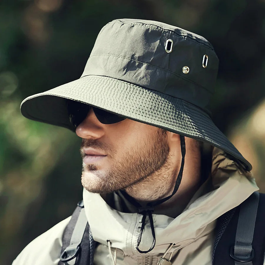 Cappello Da Pescatore Estivo Da Uomo Con Tesa Larga Protezione Solare Per Esterno Escursionismo Equestre