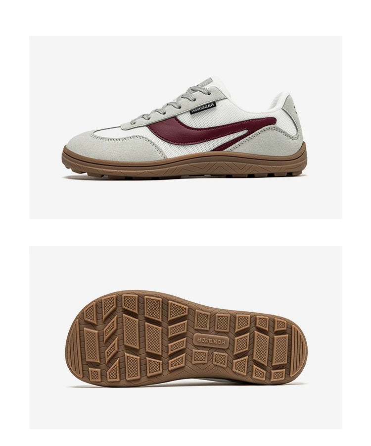 Hobibear Scarpe Larghe a Piedi Nudi Minimaliste Uomo Donna Zero Drop Sneakers Passeggio Retrò Rete Pelle Artificiale