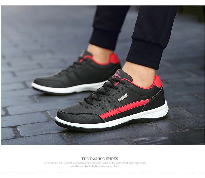 MAEDEF Scarpe Da Uomo Sneaker In Pelle Impermeabile Casual Calzature Stringate Vulcanizzate Comfort