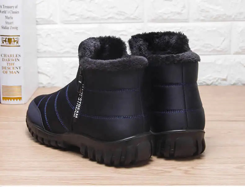 Scarpe Invernali Da Uomo Sneakers Stivali Da Neve Con Cerniera In Cotone Caldo Impermeabili Spedizione Gratuita