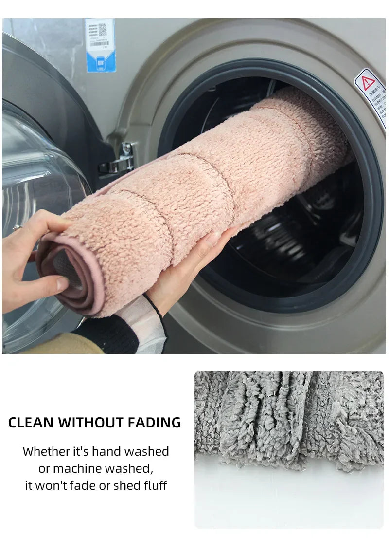 Tappetino Da Bagno In Peluche Antiscivolo Per Vasca E Porta D'Ingresso Assorbente E Confortevole