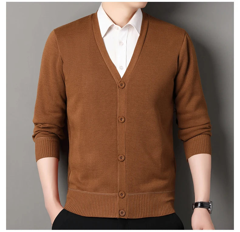 Cardigan In Pile Da Uomo Morbido E Caldo Lavorazione A Maglia Robusta Per Autunno Inverno Comfort Totale