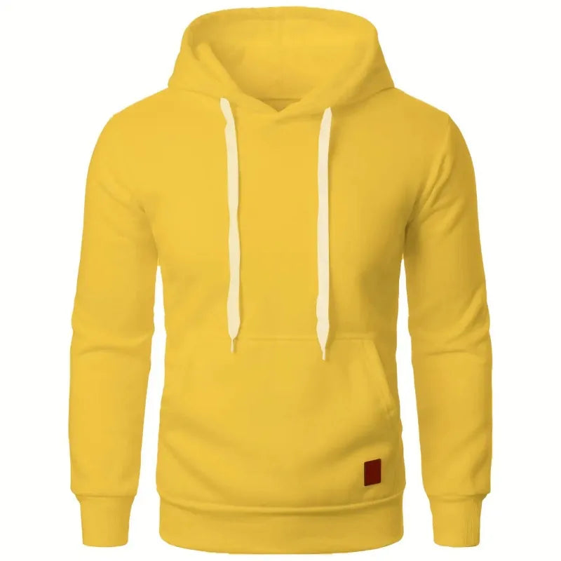 Felpa Con Cappuccio Da Uomo Leggera A Maniche Lunghe Streetwear Tinta Unita Con Coulisse