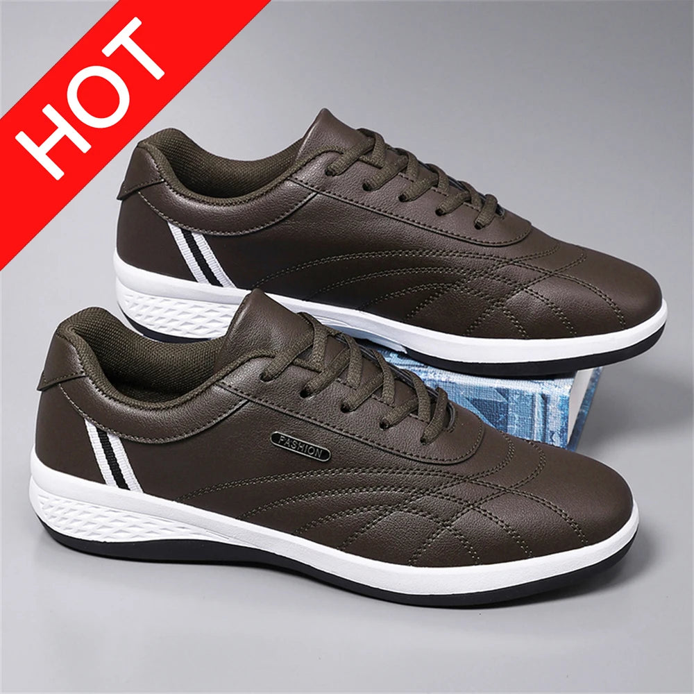 Scarpe Da Uomo Casual In Pelle Stringate Da Passeggio Per Esterni Bianco Nero Taglia 10