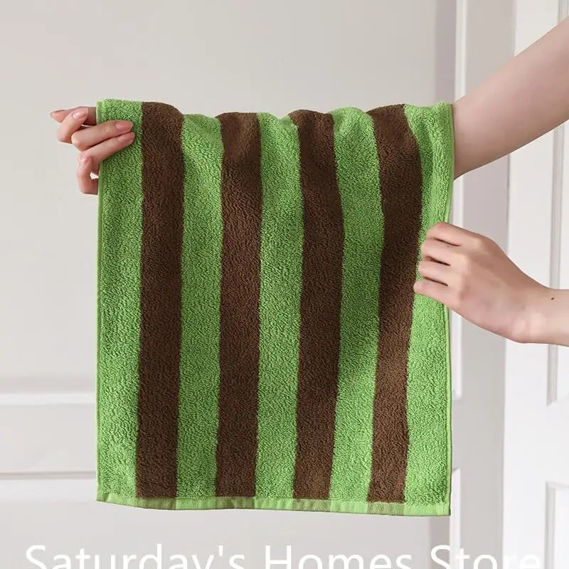 Asciugamano In Cotone A Righe Retrò 70x140 Cm Morbido E Assorbente Per Casa Palestra Cucina