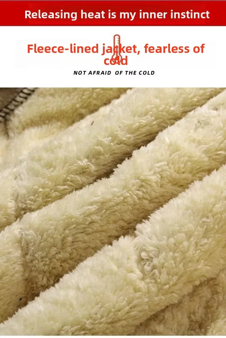 Cappotto Uomo In Velluto Di Agnello Foderato Autunno Inverno Colletto Intagliato Con Tasche Elegante