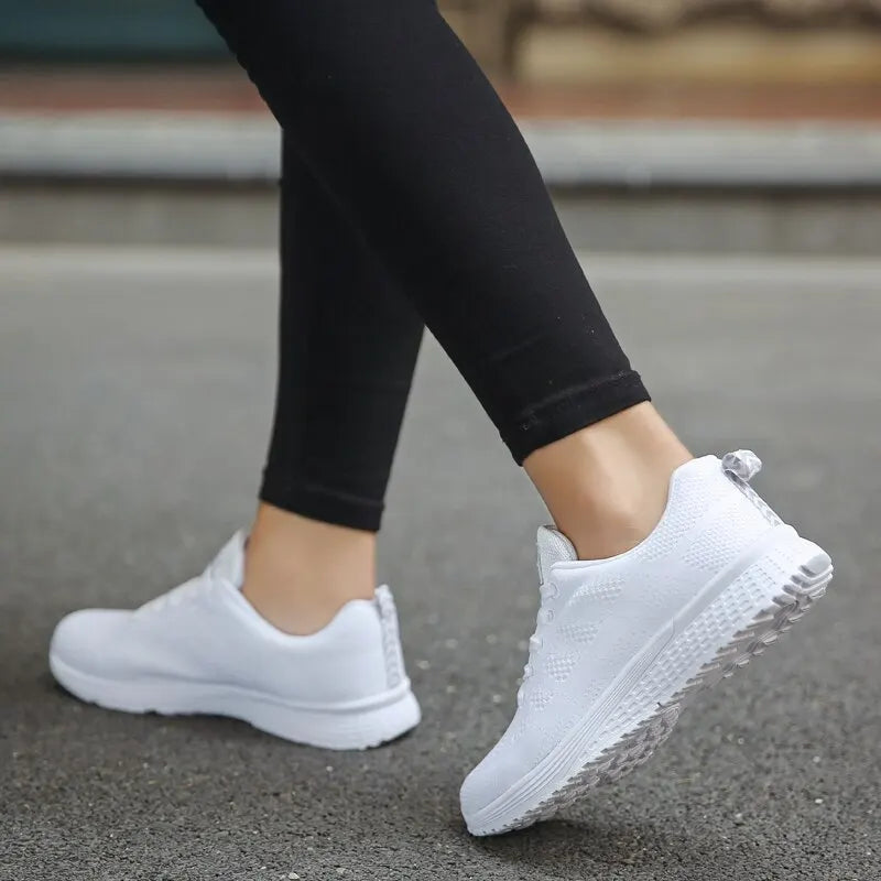 Scarpe Casual Traspiranti Da Donna Walking Mesh In Nylon Tessuto Calzature Femminili Leggere