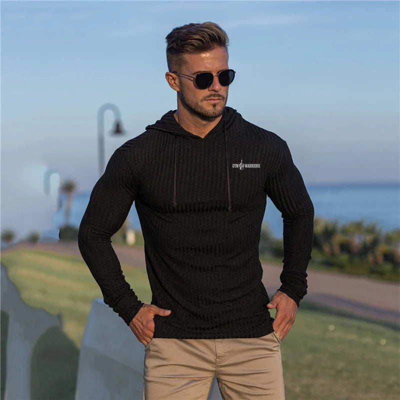 Maglia Uomo Con Cappuccio Sportiva Traspirante E Asciugatura Rapida Per Bodybuilding E Fitness Maniche Lunghe Autunno