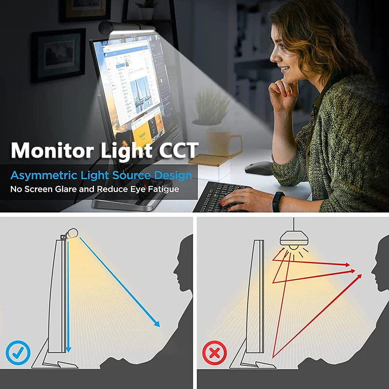Barra Luminosa LED 44 Cm Per Monitor E Scrivania Con Atmosfera RGB Dimmerabile Ideale Per Studio E Lavoro