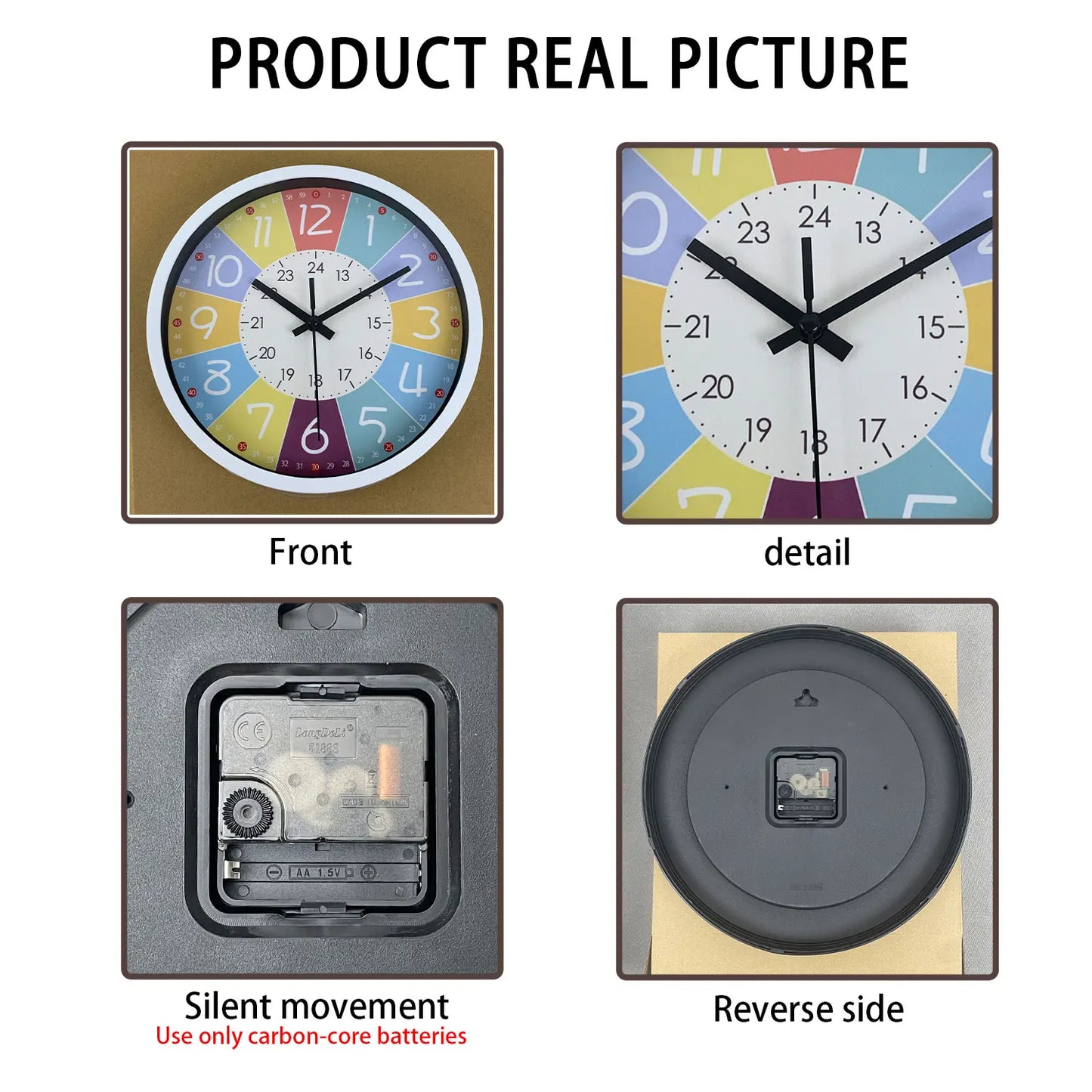 Orologio Da Parete Rotondo Da 8 Pollici Silenzioso Design Moderno Per Bambini Accessori Decorativi