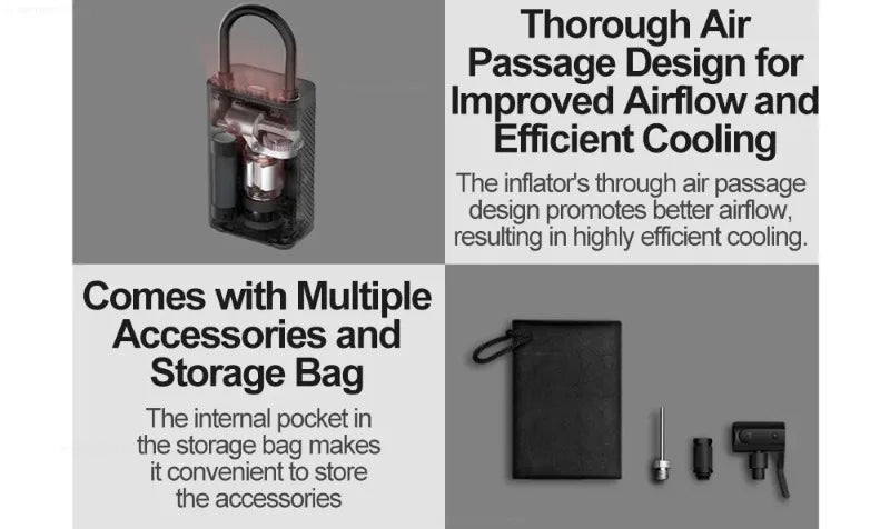 Pompa Daria Portatile Mijia 2 Compressore Elettrico Multifunzione Per Auto Moto Biciclette E Palloni