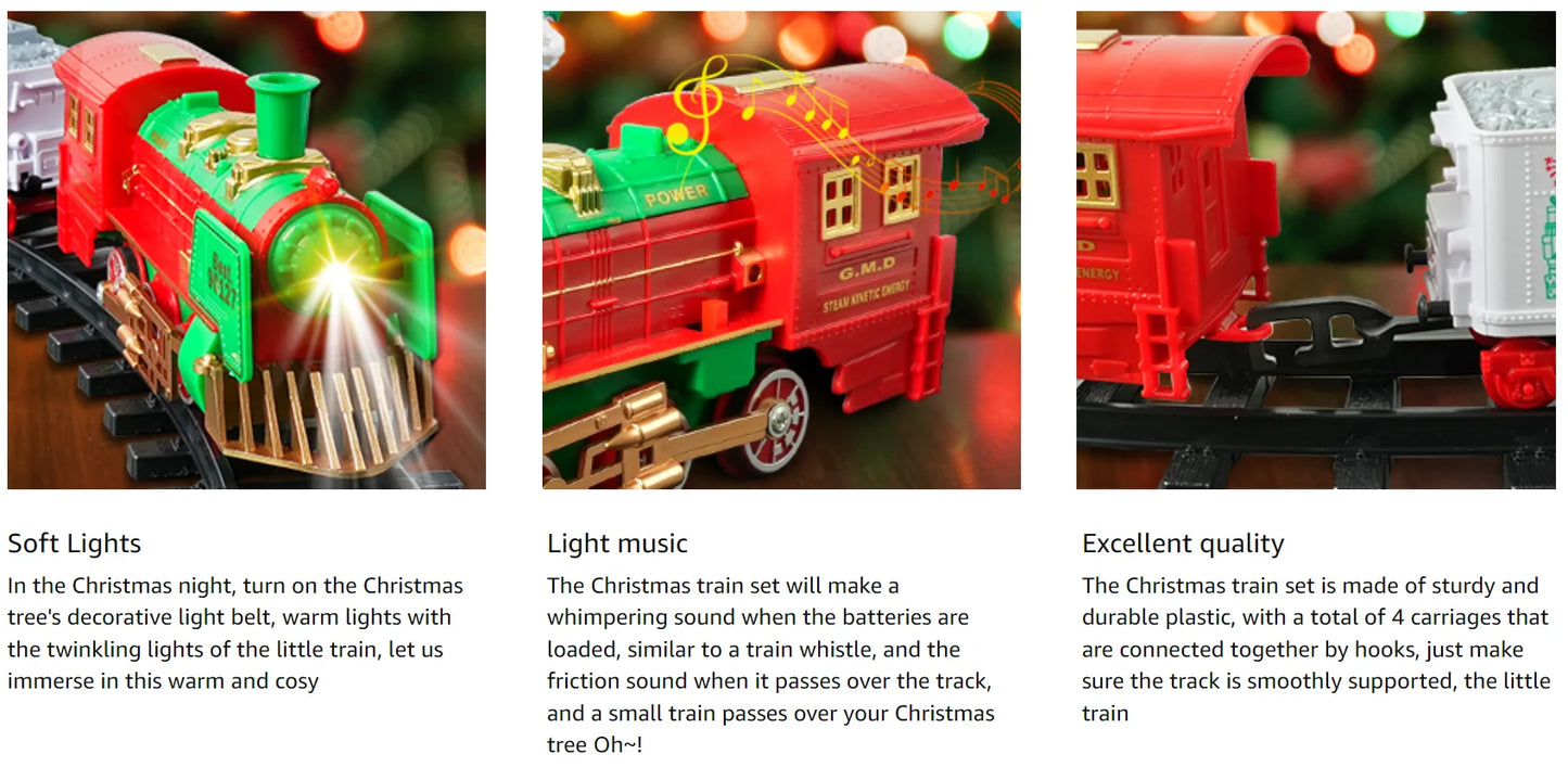 VATOS Set Di Treni Natalizi Sospesi Luminosi E Sonori Per Albero Di Natale Regalo Per Bambini Decorazione