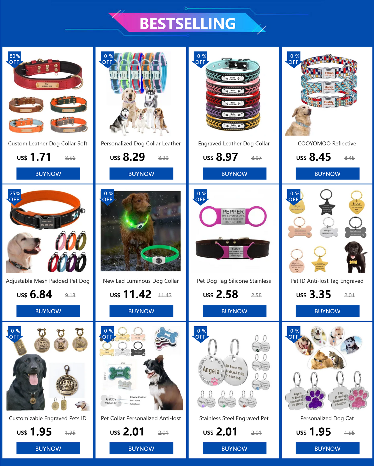 Collare Luminoso USB Ricaricabile Per Cani Di Piccola Taglia Pendente Staccabile Con Luce LED Notturna COOYOMOO