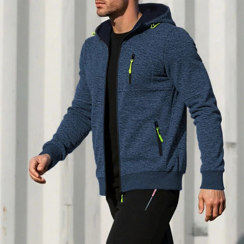 Giacca Casual Da Uomo Autunno Slim Fit Con Cappuccio E Cerniera Tinta Unita Abbigliamento Sportivo Maschile