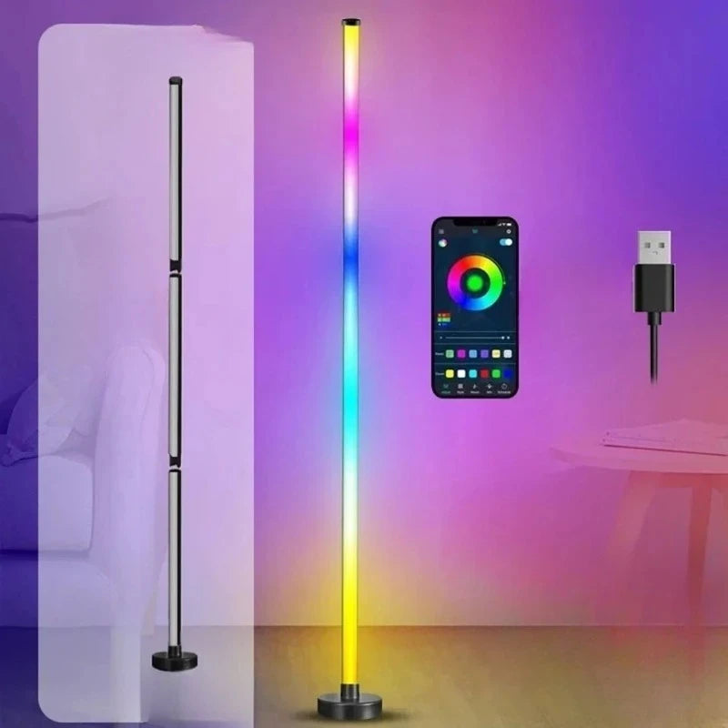 Lampada Da Terra LED Intelligente Con Telecomando RGB Controllo App Sincronizzazione Musicale Angolata Per Umore E Giochi In Soggiorno