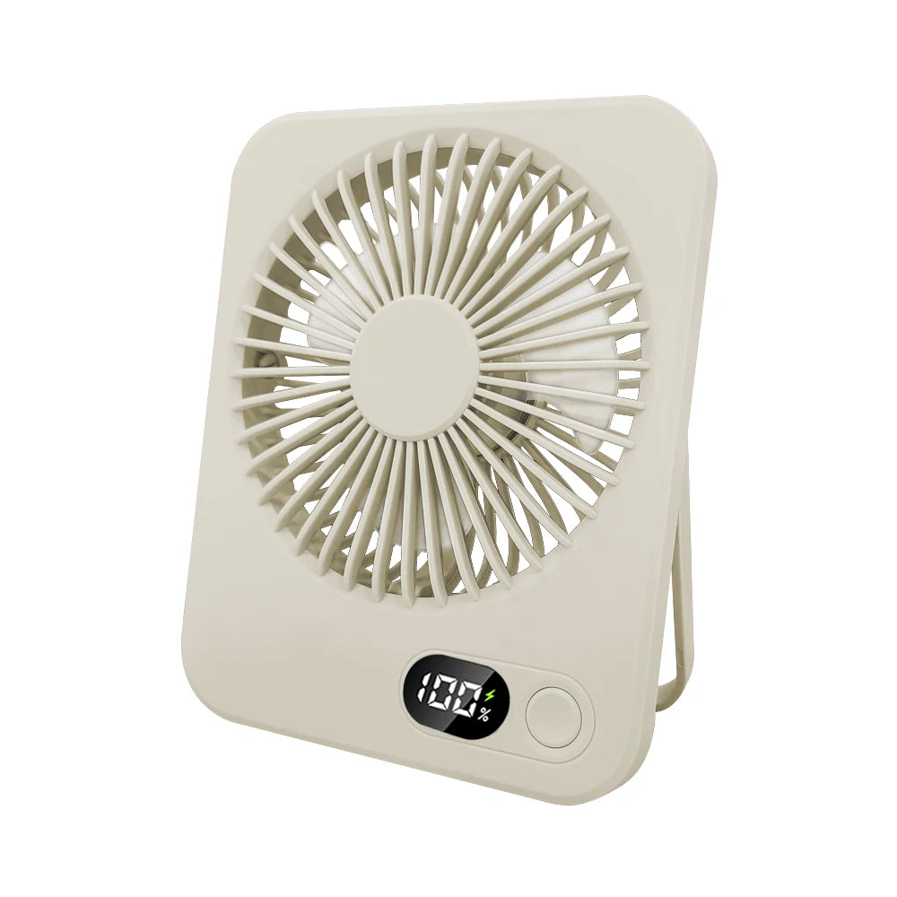 Ventilatore da Tavolo Portatile Pieghevole Ricaricabile USB a Cinque Marce per Ufficio Domestico Studenti