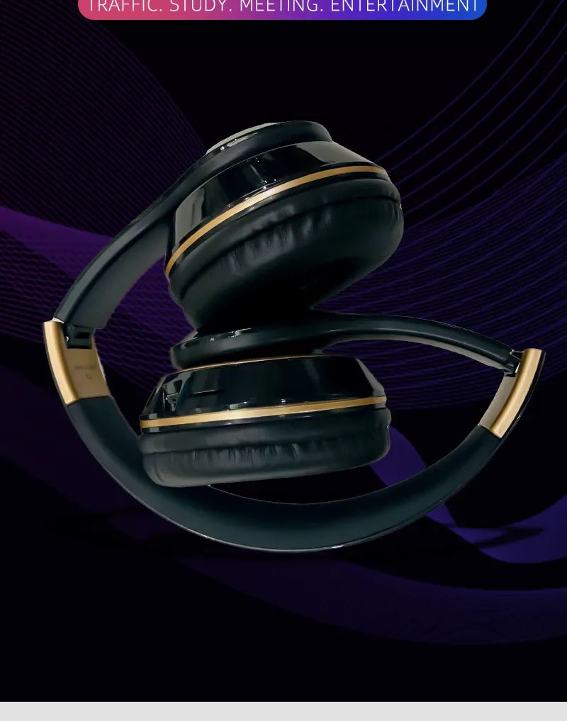Auricolare Bluetooth T5 Pieghevole Con Microfono Integrato Per PC Gaming E Assistente Vocale Wireless E Cablate 3,5 Mm