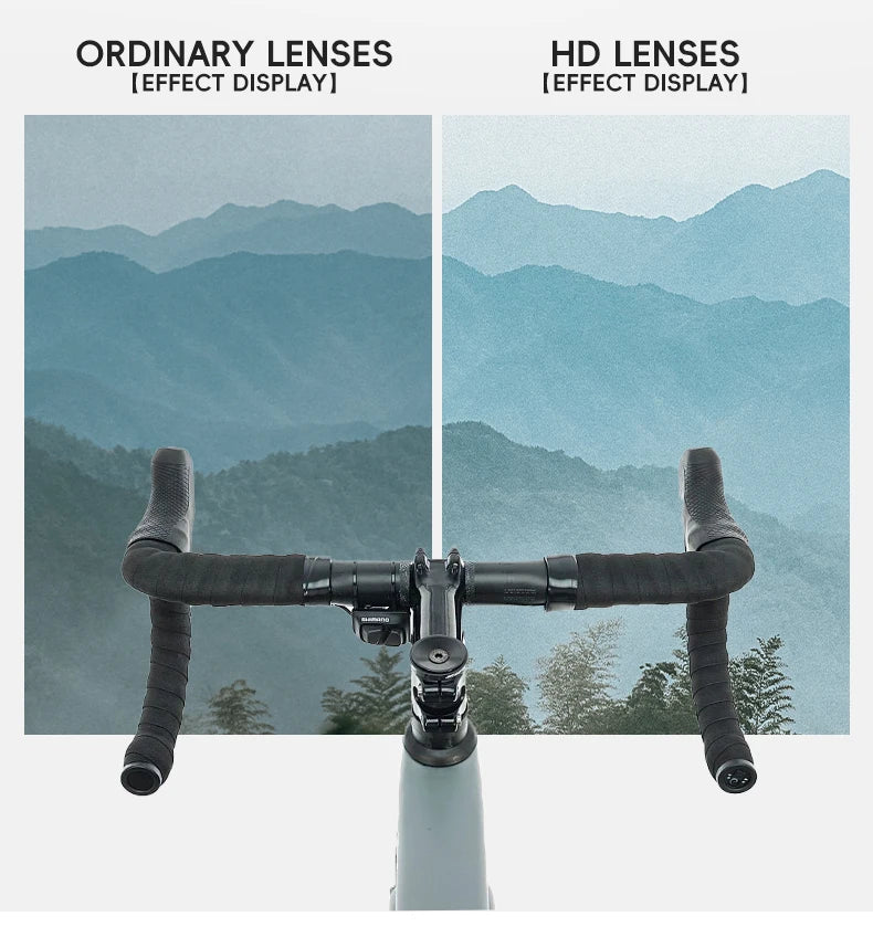 ROCKBROS Occhiali Da Ciclismo Leggeri Senza Cornice Lenti Fotocromatiche Ad Alta Definizione Per Strada Sportivi