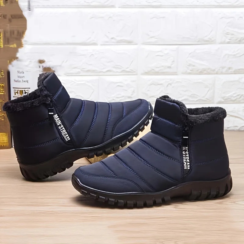 Scarpe Invernali Da Uomo Sneakers Stivali Da Neve Con Cerniera In Cotone Caldo Impermeabili Spedizione Gratuita