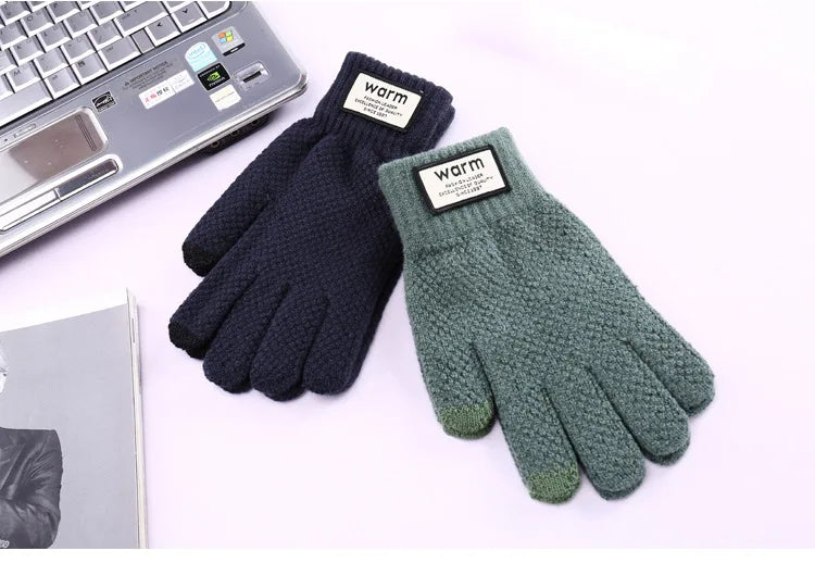 Guanti Invernali Da Uomo In Maglia Touch Screen Alta Qualità Lana Calda E Cashmere Autunno
