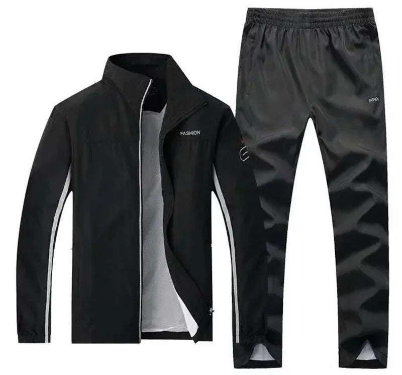 Tuta Sportiva Uomo 2 Pezzi Giacca Con Zip Pantaloni Vita Elastica Allenamento Pallacanestro