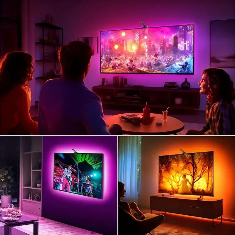 Retroilluminazione A LED Per TV 55 75 Pollici Fotocamera Strisce RGBIC Sincronizzazione Schermo Musica Decorazione Stanza