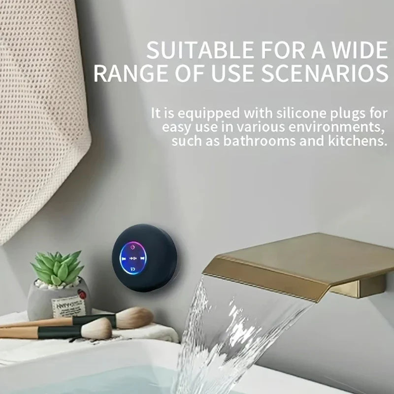 Altoparlante Bluetooth Senza Fili Ventosa Impermeabile Per Doccia Con Luce LED Ricarica USB Per Bagni E Viaggi