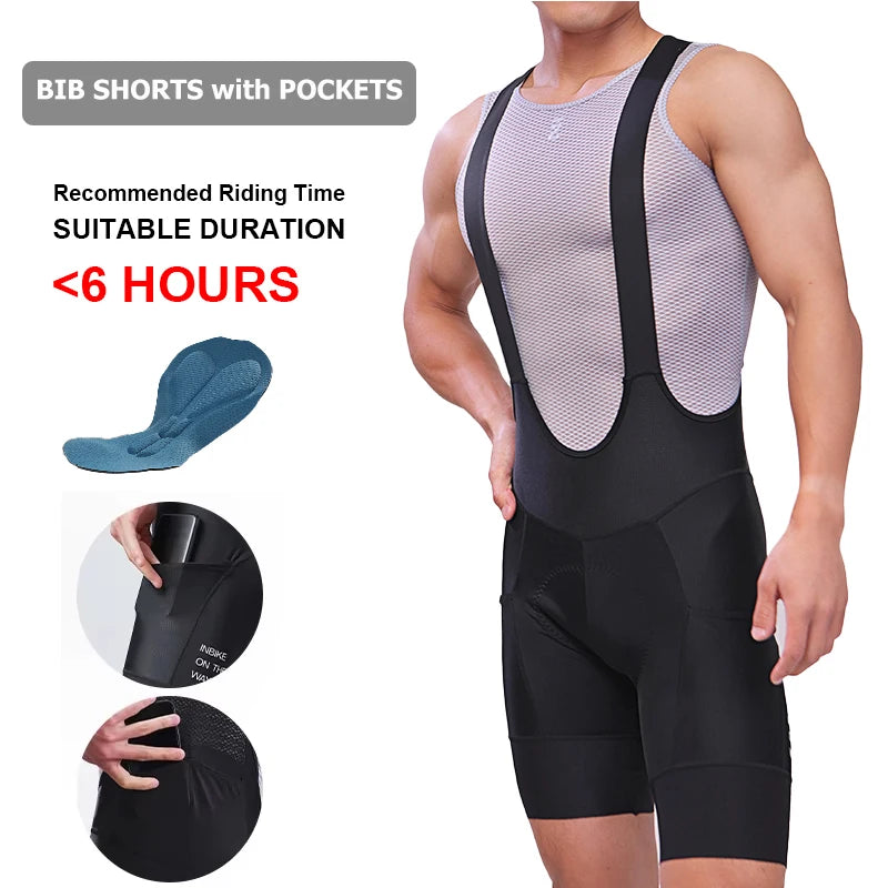 Pantaloncini Con Bretelle Da Ciclismo MTB Uomo Professionali Per Bici Da Montagna E Strada Abbigliamento Ciclismo