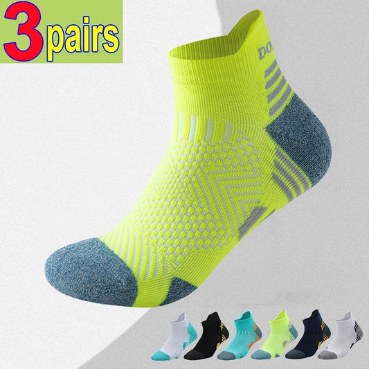 Paio Calzini Sportivi Compressivi Alla Caviglia Traspiranti Per Corsa Maratona Fitness Uomo Donna Professionali