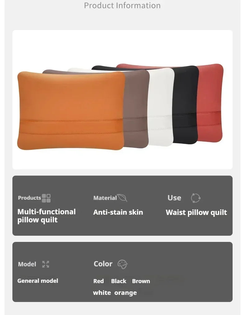 Cuscino Lombare Pieghevole Multifunzionale Per Auto Con Cuscino Trapuntato E Coperta Interna