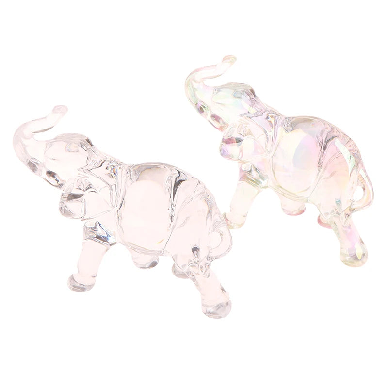 Simpatica statua di elefante di cristallo Mini statua di animale Ornamenti di elefante per bambini Artigianato Ornamenti di cristallo per desktop Soggiorno
