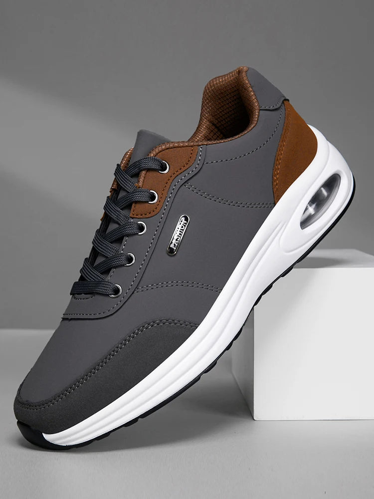 Scarpe Sportive Da Uomo Impermeabili In Pelle Casual Antiscivolo Da Passeggio E Tennis Con Aumento Di Altezza