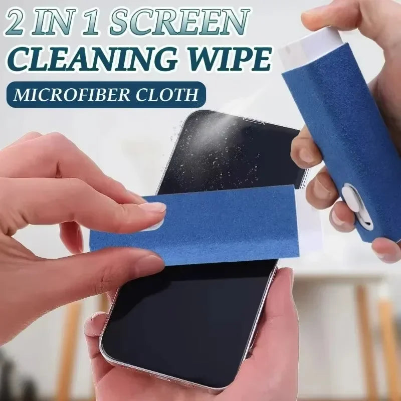 Pulitore Per Schermo Del Telefono 2 In 1 Spray Con Panno In Microfibra Per Computer Rimozione Polvere IPhone IPad Apple