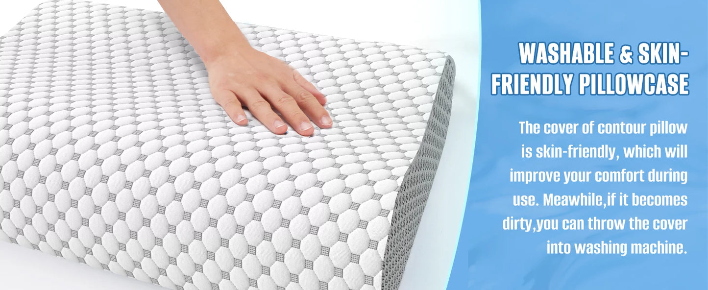 Cuscino Cervicale In Memory Foam Per Sollievo Dolore Collo Spalle Adatto A Dormire Su Laterale Retro E Addome
