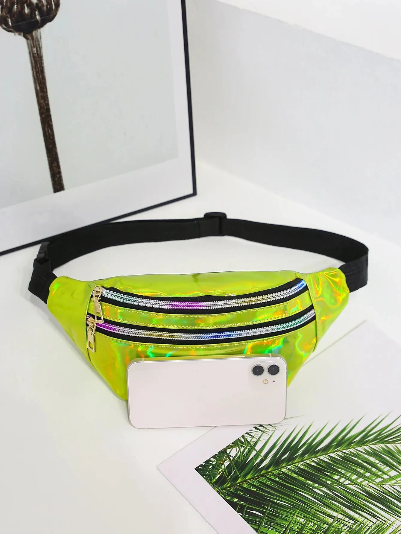Marsupio Borsa Da Cintura Olografico Laser Designer Per Ragazze Unisex Glitter Spalla Festa Viaggio