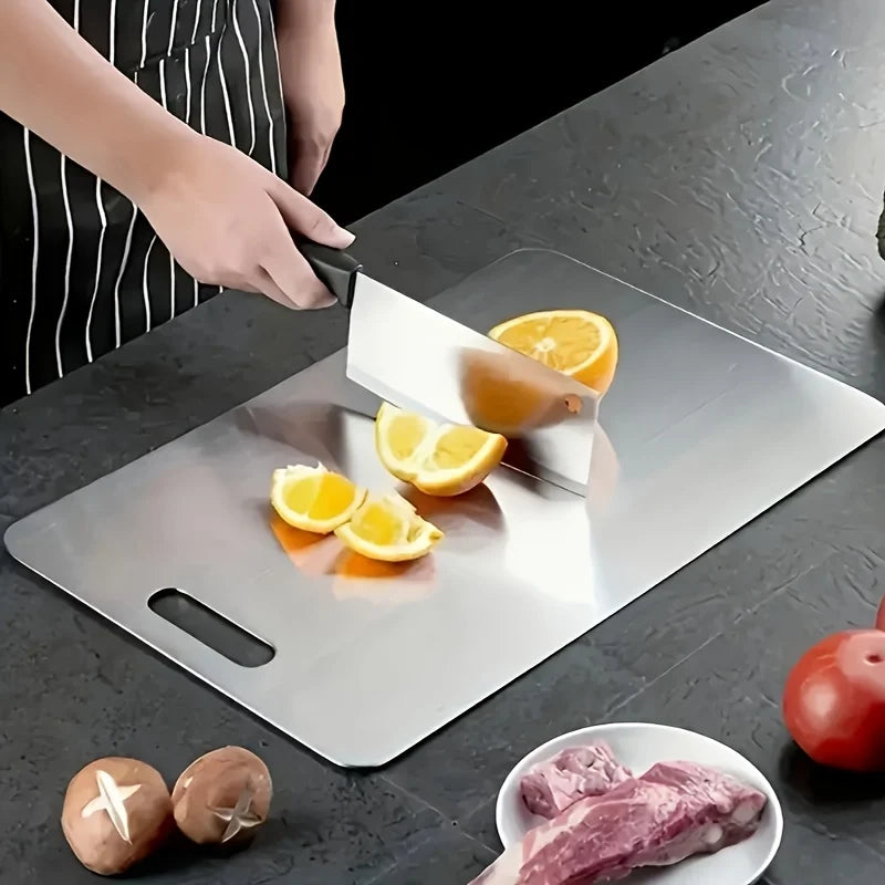Set Di Taglieri In Acciaio Inossidabile Due Pezzi Antiscivolo Per Carne E Verdure Senza BPA E Antiruggine