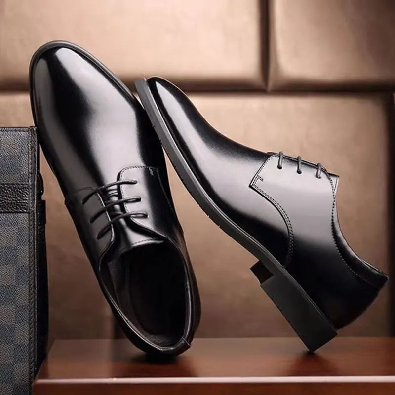 Scarpe Da Uomo In Pelle Traspiranti Nero Con Fondo Morbido Ideali Per Primavera E Autunno Scarpe Casual Da Lavoro