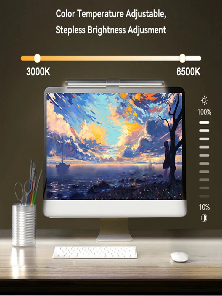 Barra Luminosa LED 44 Cm Per Monitor E Scrivania Con Atmosfera RGB Dimmerabile Ideale Per Studio E Lavoro