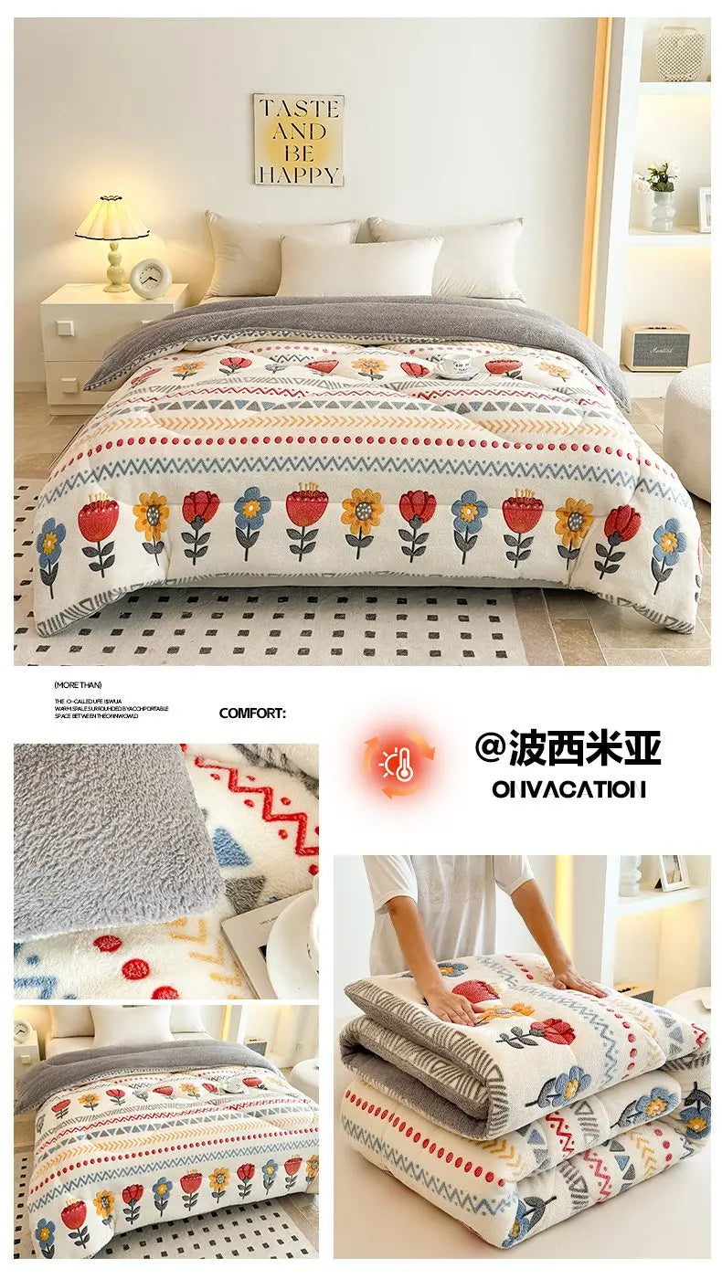Coperta Super Spessa Inverno Autunno Taglia Queen Peluche Antistatica Morbida Confortevole Pile Coral Fleece Poliestere