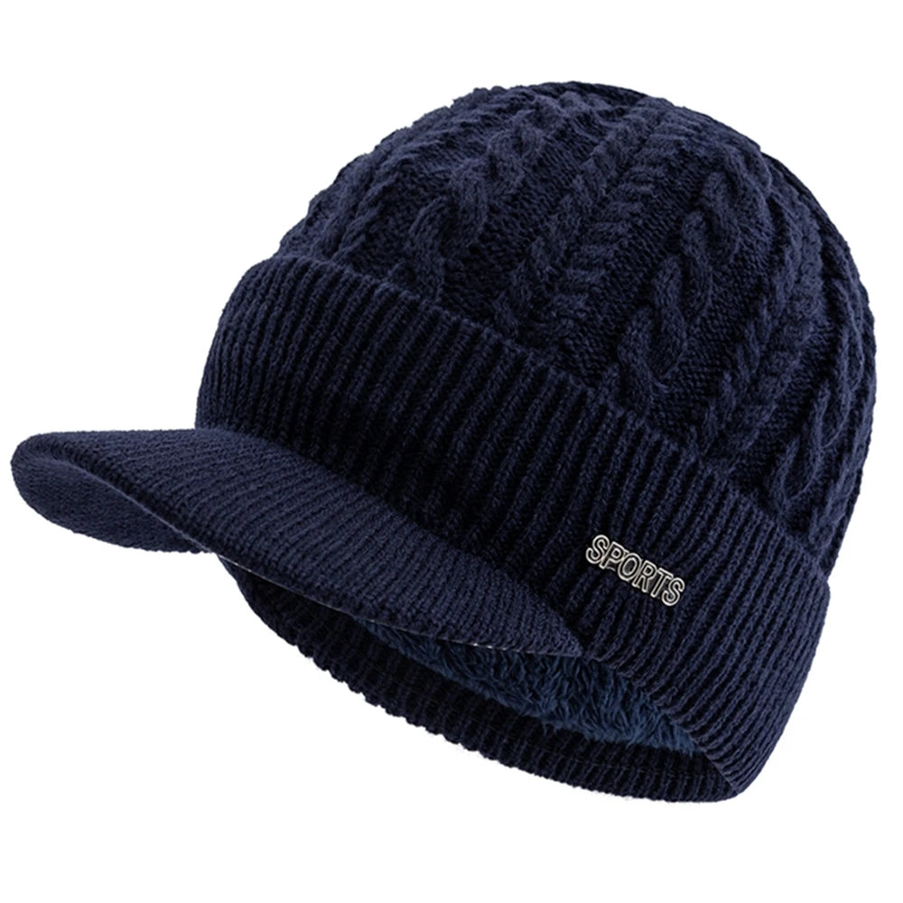 Cappello Invernale Unisex Caldo Con Bordo Foderato In Pelliccia Sportivo Per Uomo Donna Lavorato A Maglia All Aperto