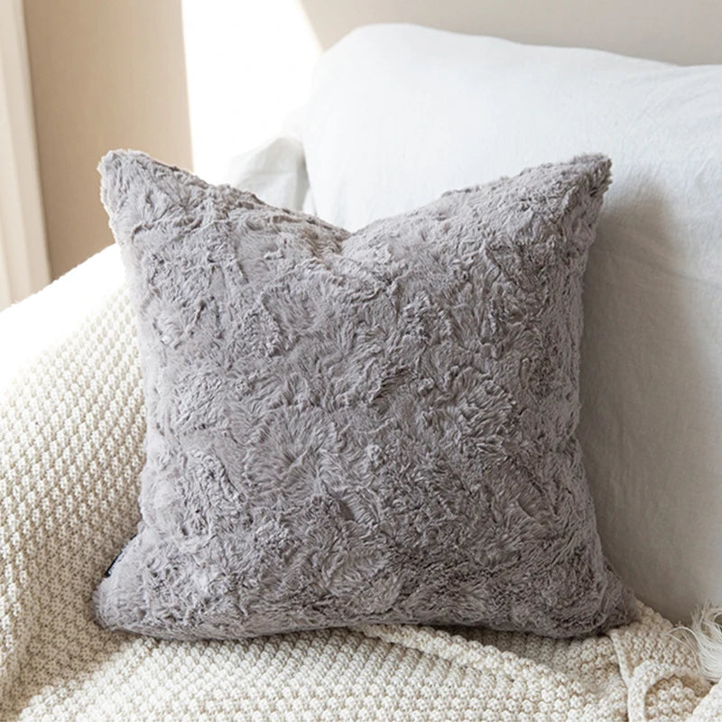 Fodera Per Cuscino Invernale In Peluche Morbida Quadrata 45x45 Cm Decorativa Per Soggiorno